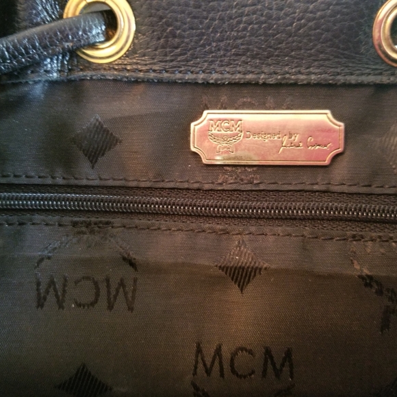 Authentic MCM Studded Black Leather Backpack in excellent used condition. - Picture 12 of 16